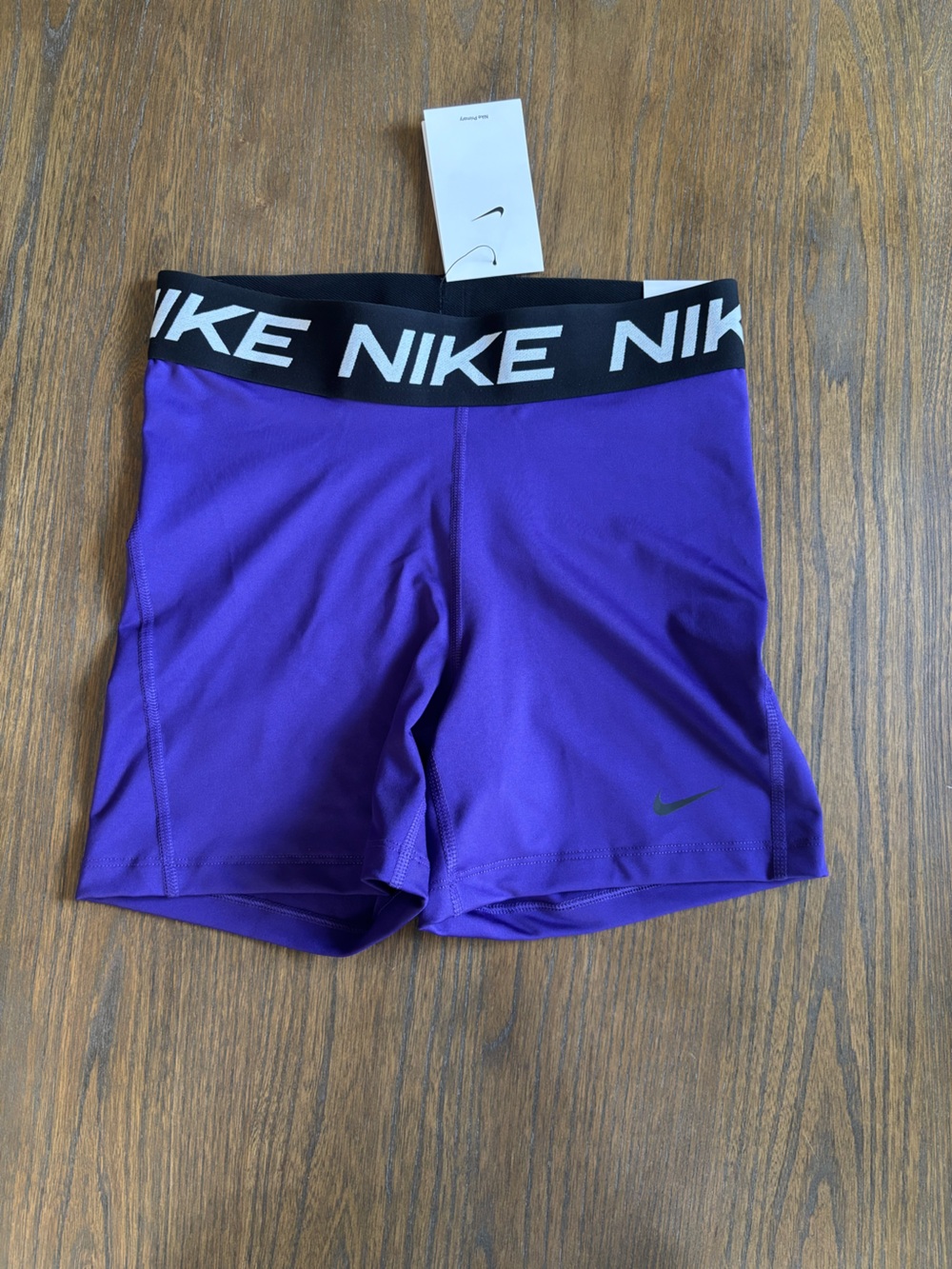 Nike Pro Dri Fit Purple Women's Training Shorts with Branded Waistband